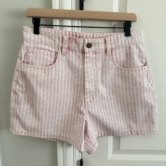Faherty Topsail Denim Short Pink Railroad Stripe Size: 29 - Picture 2 of 7